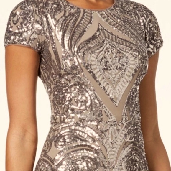 Betsy & Adam floor length fitted sequin formal dress size 2 Holiday Dress - Picture 4 of 9